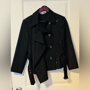 Sportmax Black Asymmetric Belted Trench Coat